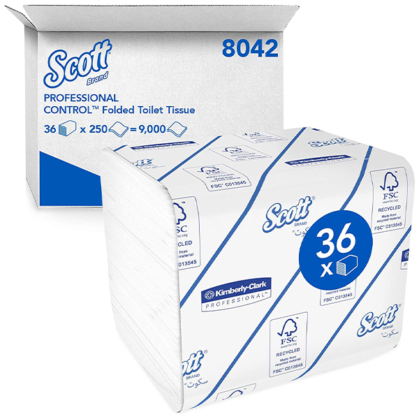 Scott Toilet Tissue Refills 250 Sheets Bulk ,Pack of 36, {8042} - UK BUSINESS SUPPLIES