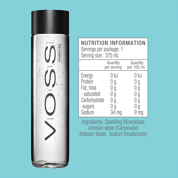 Voss Sparkling Water 24x375ml - UK BUSINESS SUPPLIES