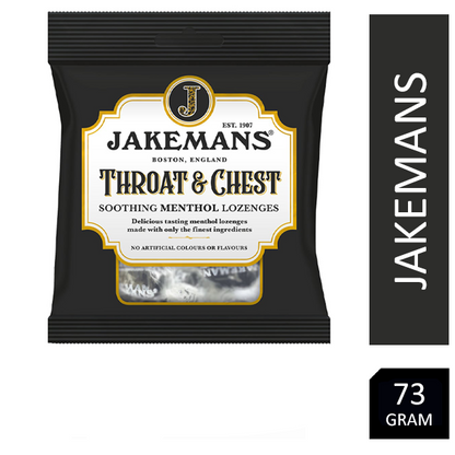 Jakemans Throat & Chest Lozenges | Menthol Lozenges 3 x 73g | 3 Pack Bundle