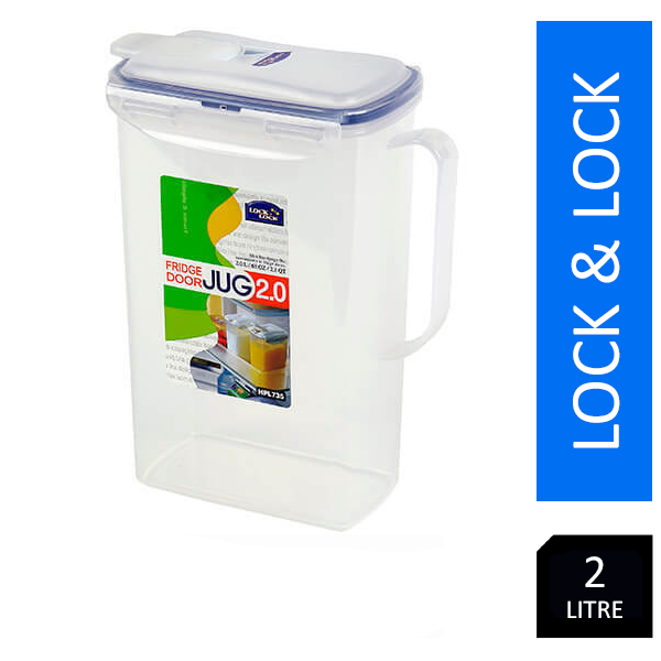 Lock & Lock Rectangular Fridge Door Jug 2 Litre - UK BUSINESS SUPPLIES