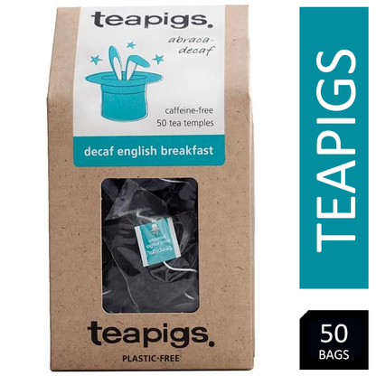 Teapigs English Breakfast Decaf Whole Leaf Tea Temples Bags | 2 x 50's Bundle