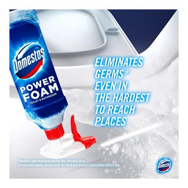 Domestos Power Foam Arctic Fresh Toilet and Bathroom Cleaner 450ml