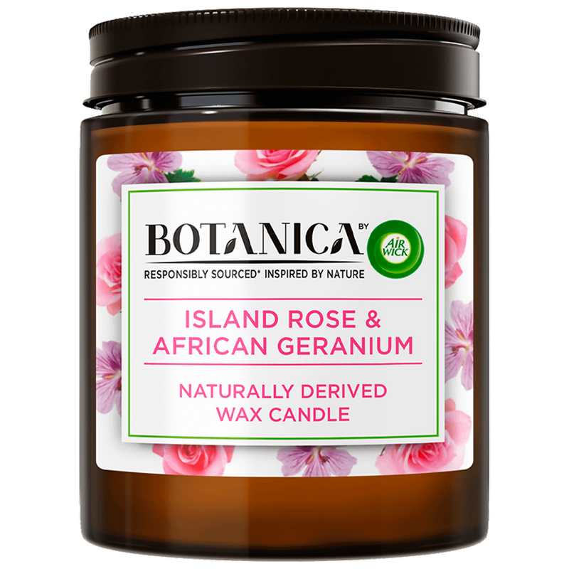 Airwick Botanica Island Rose & African Geranium Candle 205g