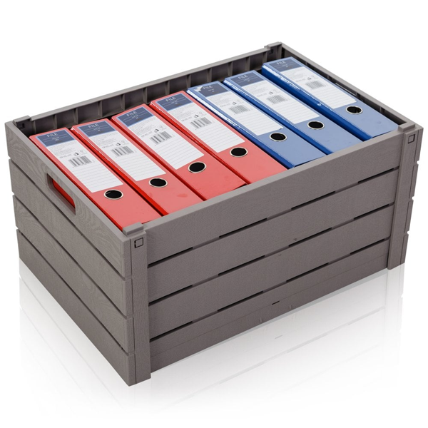Strata Black Wood Effect Folding Crate 60 Litre (100909)