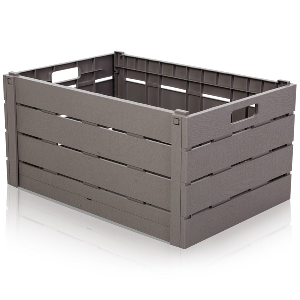Strata Grey Folding & Stacking Crate 60 Litre
