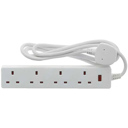 Westminster Electrical 4 Gang 13A Extension Lead | 2 Meter Length cable | 2 Pack Bundle