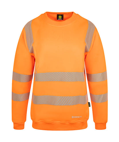Womens Sweatshirt Fluorescent Orange ALL SIZES