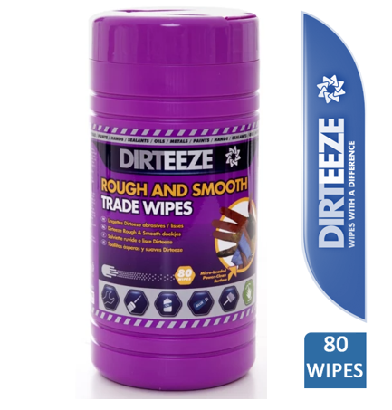 Dirteeze Trade Rough & Smooth Beaded Wipes Tub 80s