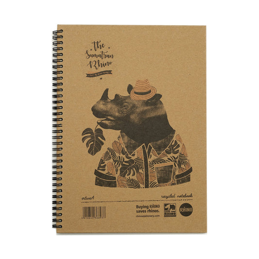 Save The Rhino Recycled Twinwire Hardback Notebook A4 160 Pages (Pack 5) SRTWA4