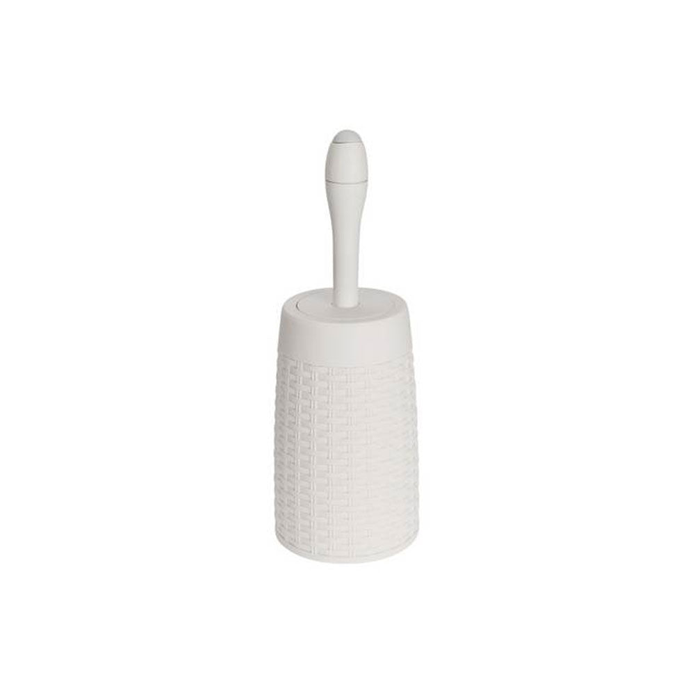 Addis Rattan Closed Cream Toilet Brush Set - UK BUSINESS SUPPLIES