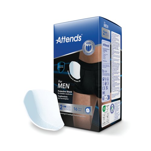 Attends For Men Protective Shield Size 2 (Pack of 16) 201787
