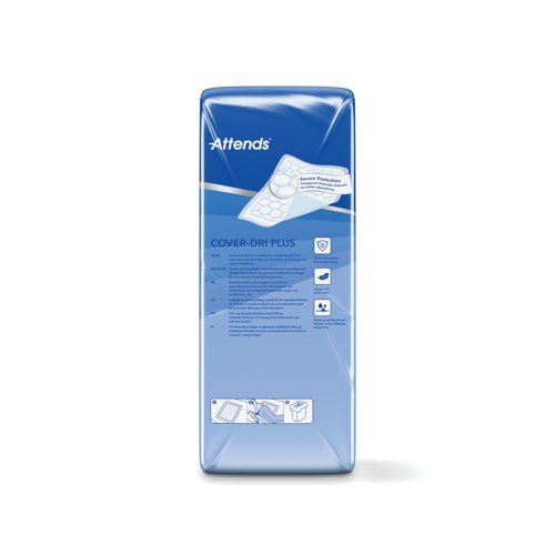 Attends Cover-Dri Bed Pad 600x900mm Plus x4 Pack of 50 36690