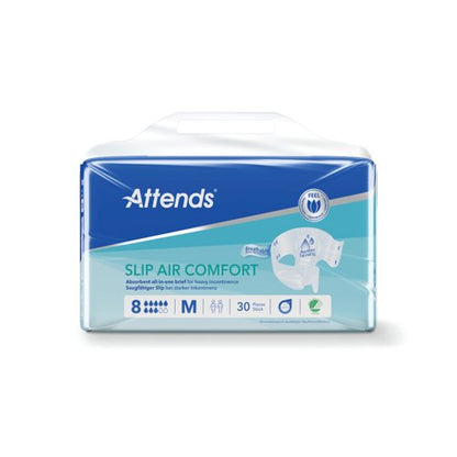 Attends Slip Air Comfort Nappies Size 8M x4 Pack of 30 37785