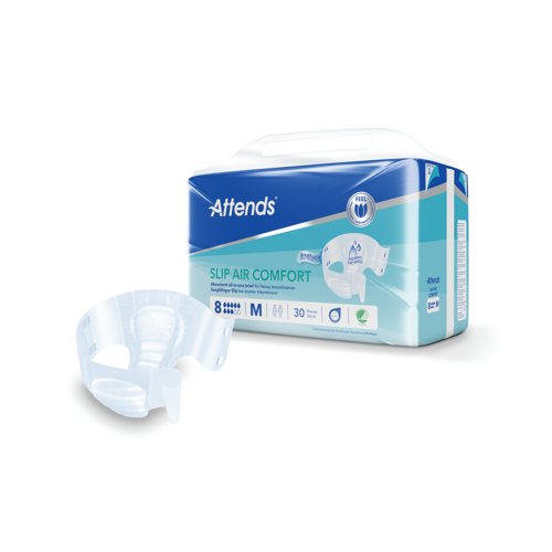 Attends Slip Air Comfort Nappies Size 8M x4 Pack of 30 37785