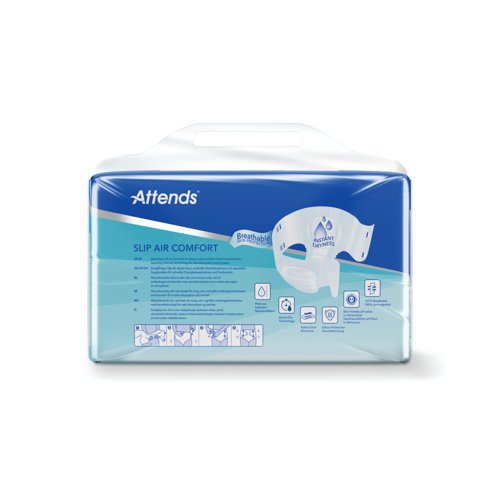 Attends Slip Air Comfort Nappies Size 8M x4 Pack of 30 37785