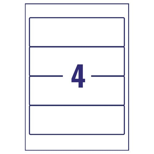 Avery Inkjet L/Arch Filing Labels 4 Per Sheet Wht (Pack of 100) J8171-25