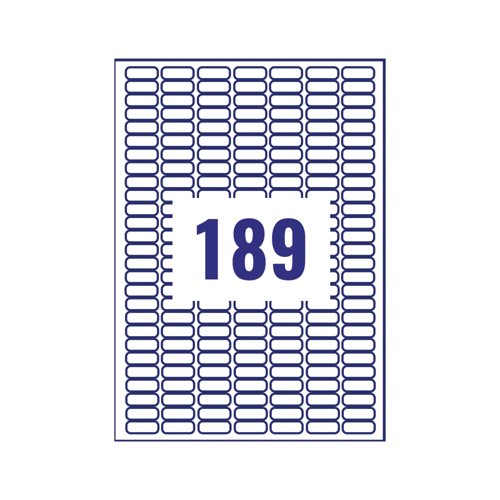 Avery Laser Mini Labels 25.4x10mm 189 per sheet White (Pack of 4725) L4731REV-25
