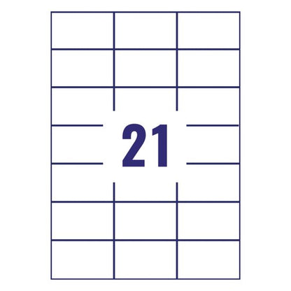 Avery Ultragrip Multipurpose Labels 70x42.3mm 21 Per Sheet White (Pack of 2100) 3652