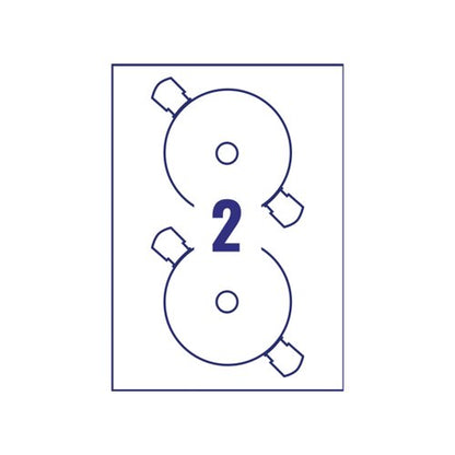 Avery White Full Face CD DVD Laser Label 2 Per Sheet (Pack of 50) L7676-25