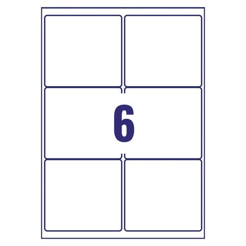 Avery Inkjet Label 99.1x93.1mm 6 Per Sheet Wht (Pack of 600) J8166-100