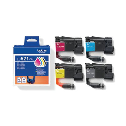 Brother LC521VAL Ink Cartridge CMYK Value Pack LC521VAL