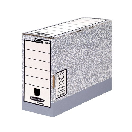 Bankers Box Transfer File 120mm Foolscap Grey (Pack of 10) 01805