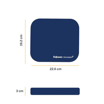 Fellowes Mousepad with Microban Antibacterial Protection Blue 5933805