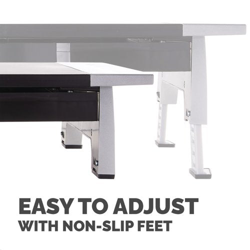 Fellowes Office Suites Standard Height Adjustable Monitor Stand Black/Silver 8031101