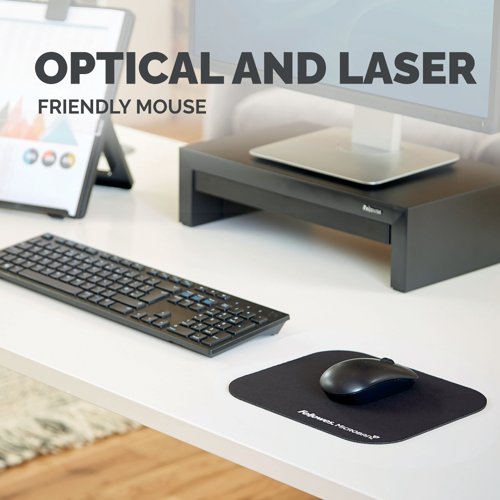Fellowes Microban Antibacterial Mouse Mat Black 5933905