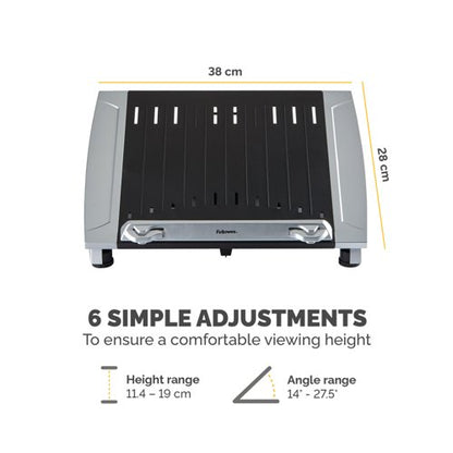 Fellowes Office Suites Height Adjustable Laptop Stand Plus Black/Silver 8036701