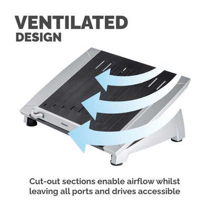Fellowes Office Suites Height Adjustable Laptop Stand Plus Black/Silver 8036701