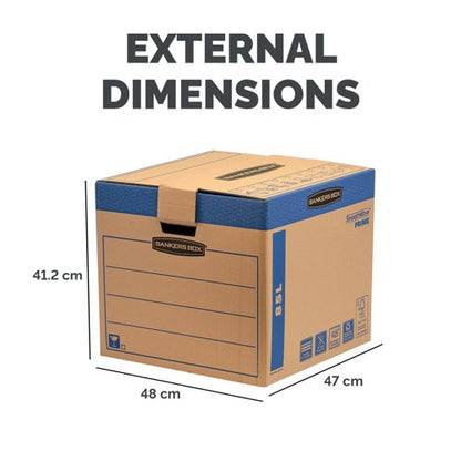 Bankers Box SmoothMove FastFold Removal Box Large 85 Litre Brown/Blue (Pack of 5) 6205301