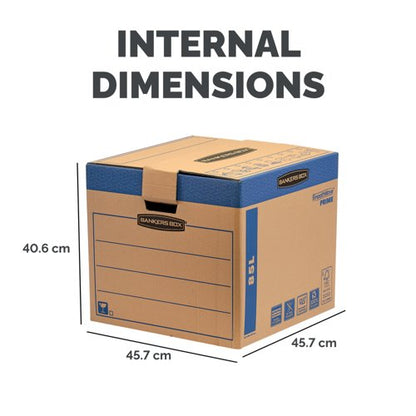 Bankers Box SmoothMove FastFold Removal Box Large 85 Litre Brown/Blue (Pack of 5) 6205301