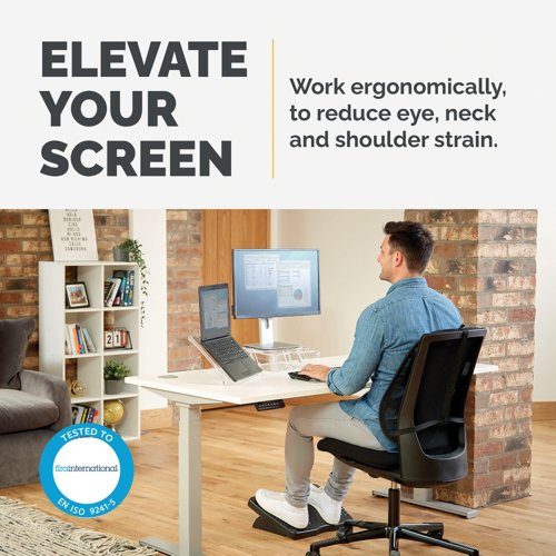 Fellowes Clarity Adjustable Monitor Stand Clear Acrylic 9731101