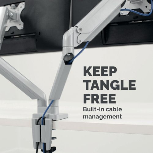 Fellowes Platinum Series Dual Monitor Arm Silver 8056501
