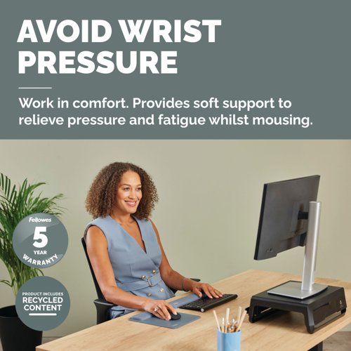 Fellowes Breyta Standard Mouse Pad Wrist Rest Marine 100142557