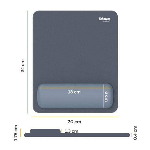 Fellowes Breyta Standard Mouse Pad Wrist Rest Marine 100142557