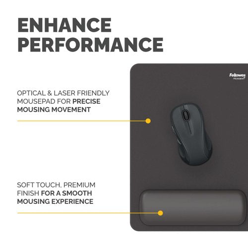 Fellowes Breyta XL Mouse Pad Wrist Rest Black 100142560