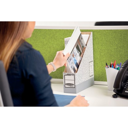 Bankers Box Prem Magazine File Grey/White (Pack of 10) 186004