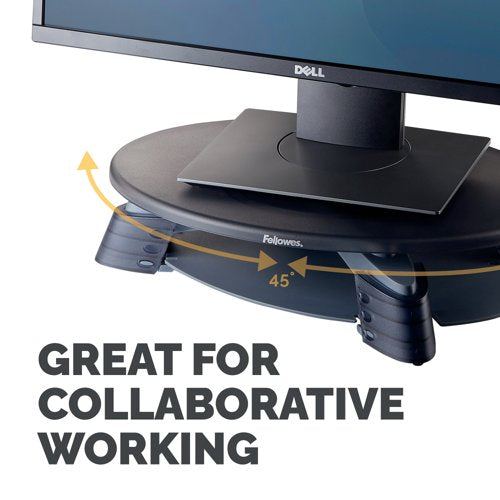 Fellowes Rotating Monitor Stand Platform 14kg Capacity Graphite 9145003