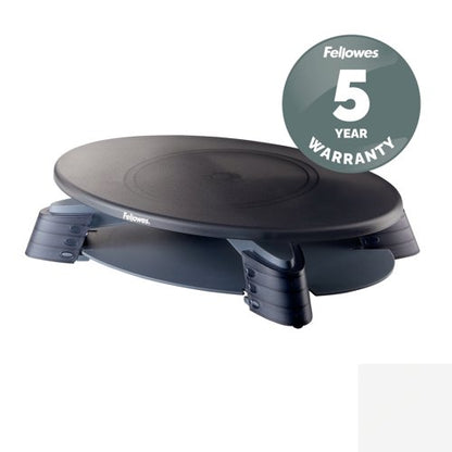 Fellowes Rotating Monitor Stand Platform 14kg Capacity Graphite 9145003