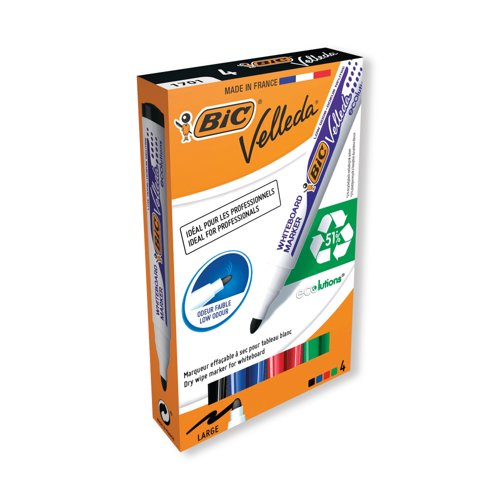 Bic Velleda 1701 Whiteboard Marker Assorted (Pack of 4) 904941