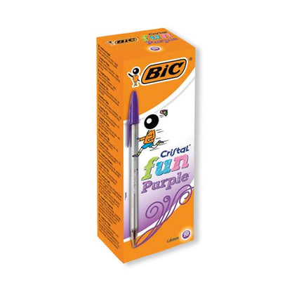 Bic Cristal Fun Ballpoint Pen Large Purple (20 Pack) 929055