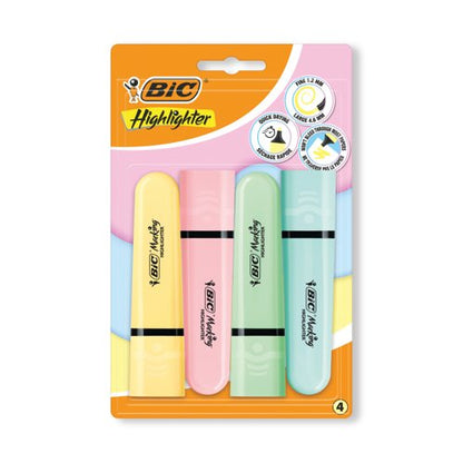 Bic Tank Highlighters Pastel Assorted (Pack of 4) 517953
