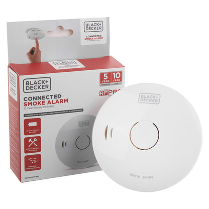 Black + Decker Connected Smoke Alarm 10 Year Battery Wireless Interlink