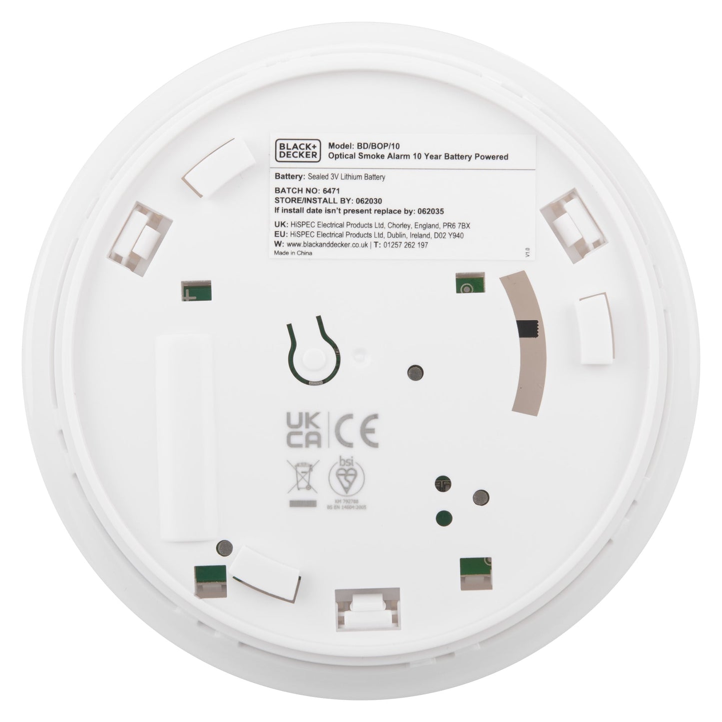 Black + Decker Smoke Alarm |10 Year Sealed Lithium Battery Life | Optical Sensor | Twin Pack Off