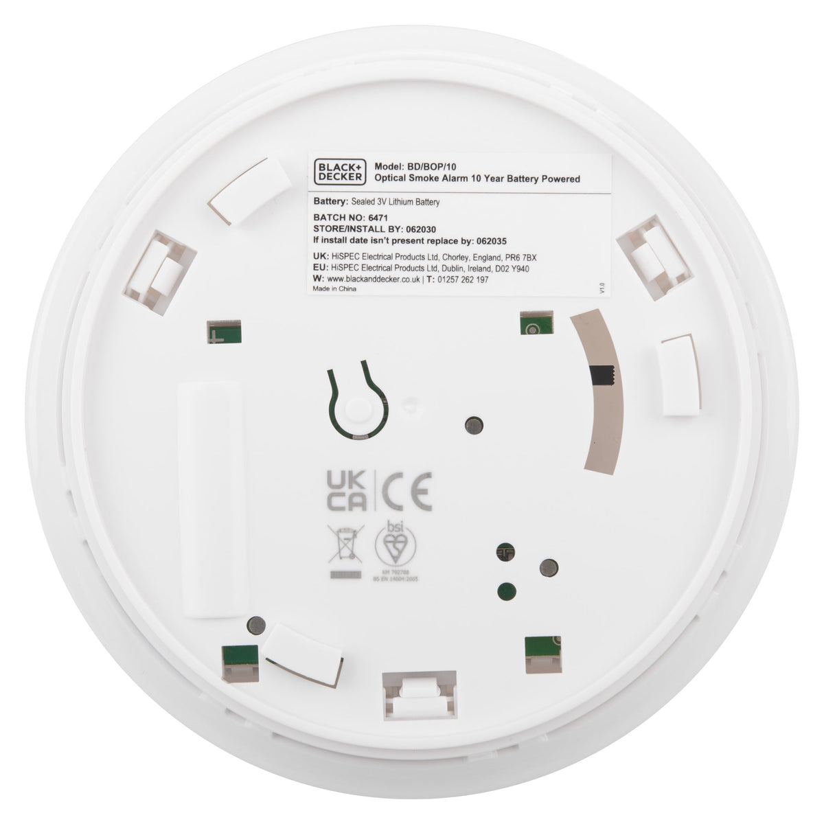 Black + Decker Smoke Alarm |10 Year Sealed Lithium Battery Life | Optical Sensor.