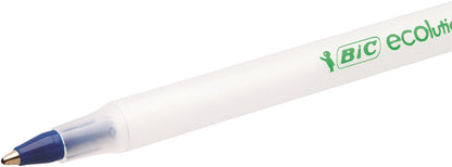 Bic Ecolutions Round Stic Ballpoint Pen Recycled 1mm Tip 0.32mm Line Blue (Pack 60) - 8932402