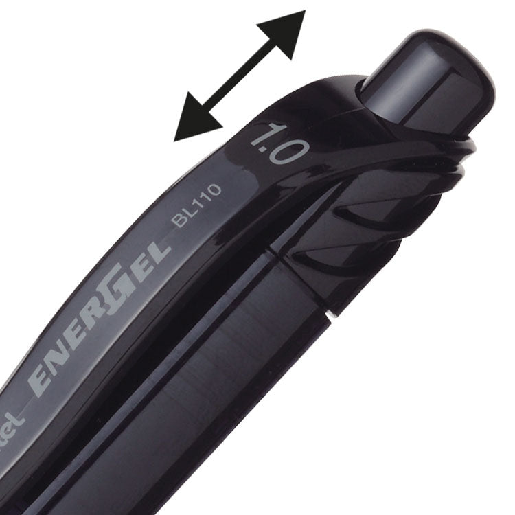 Pentel Energel X Gel Retractable Gel Rollerball Pen 1.0mm Tip 0.5mm Line Black (Pack 12) - BL110-AX
