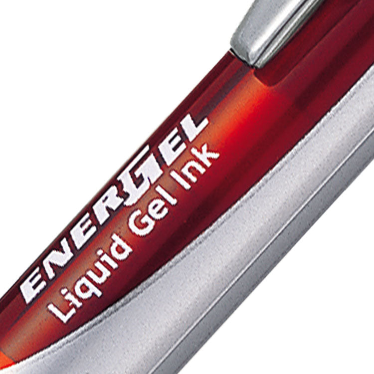 Pentel Energel XM Retractable Gel Rollerball Pen 0.7mm Tip 0.35mm Line Red (Pack 12) - BL77-BO